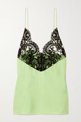 GAUCHERE - Theophilia Lace-trimmed Twill Camisole - Green