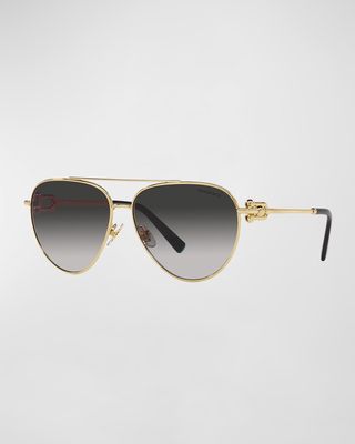 Gauge Link Gradient Aviator Sunglasses