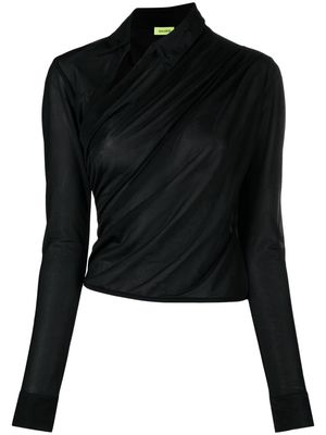 GAUGE81 Alia asymmetric cropped shirt - Black
