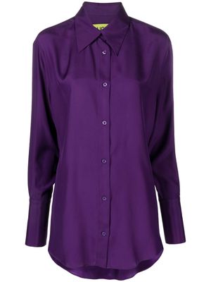 GAUGE81 classic-collar silk shirt - Purple