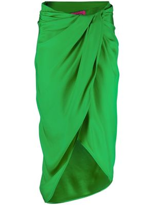 GAUGE81 drape-detail midi skirt - Green