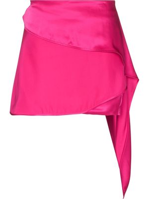 GAUGE81 drape-detail satin-finish skirt - Pink