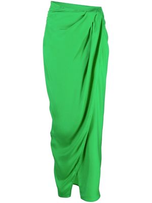 GAUGE81 draped maxi skirt - Green