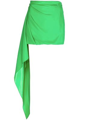 GAUGE81 draped silk mini skirt - Green