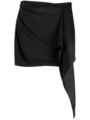 GAUGE81 draped silk miniskirt - Black