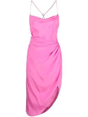 GAUGE81 draped thin-strap silk dress - Pink