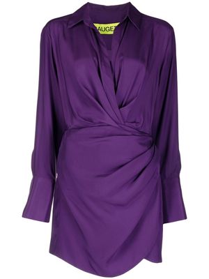 GAUGE81 draped V-neck mini shirtdress - Purple