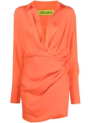 GAUGE81 gathered-detail shirt dress - Orange