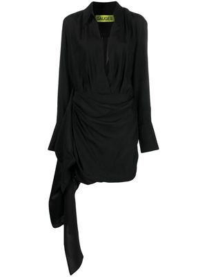 GAUGE81 Gravia draped silk minidress - Black
