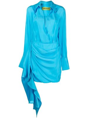 GAUGE81 Gravia long-sleeve silk minidress - Blue