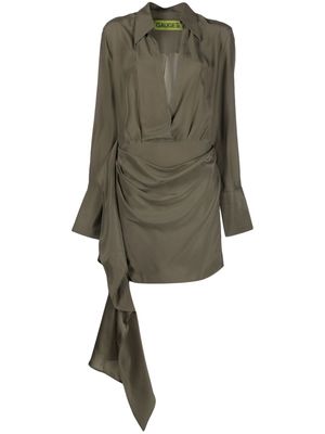 GAUGE81 Gravia long-sleeve silk minidress - Green