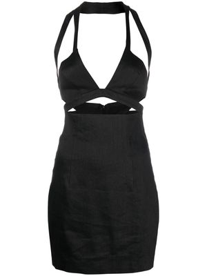 GAUGE81 Guyra cutout linen-blend minidress - Black