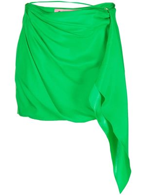 GAUGE81 Himeji draped silk miniskirt - Green