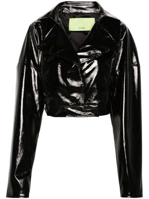 GAUGE81 Kitara patent-finish biker jacket - Black