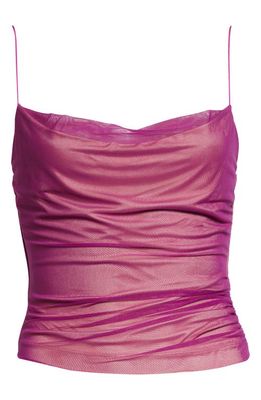 GAUGE81 Lilburn Ruched Mesh Camisole in Purple /Natural