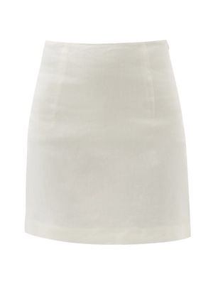 Gauge81 - Mani Linen-blend Mini Skirt - Womens - White