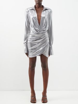Gauge81 - Naha Metallic-effect Mini Dress - Womens - Silver