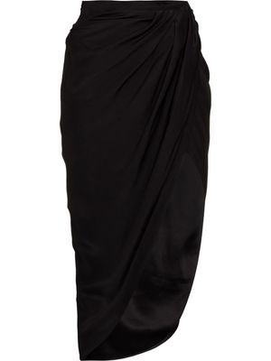 GAUGE81 Paita draped asymmetric silk skirt - Black