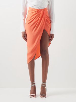Gauge81 - Paita High-rise Silk Wrap Skirt - Womens - Orange