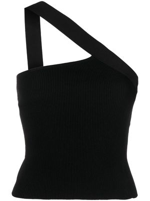 GAUGE81 ribbed-knit asymmetric top - Black
