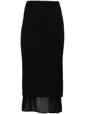 GAUGE81 Sabie double-layer pencil skirt - Black
