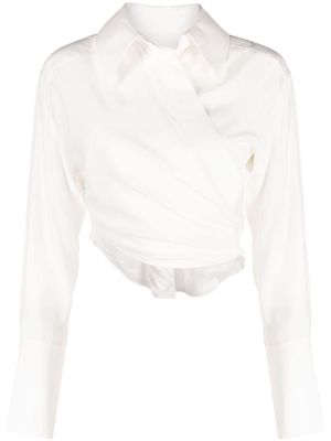 GAUGE81 Sabinas silk wrap shirt - White