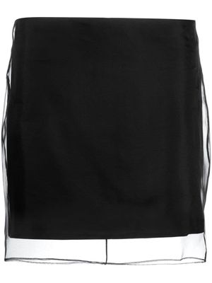 GAUGE81 semi-sheer mini skirt - Black