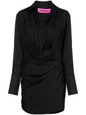 GAUGE81 silk open-neck shirt dress - Black