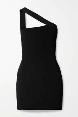 GAUGE81 - Soria One-shoulder Ribbed-knit Mini Dress - Black