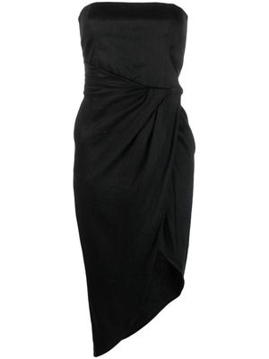 GAUGE81 strapless asymmetric draped dress - Black