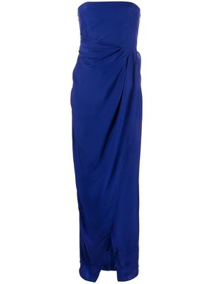 GAUGE81 strapless slit-detail dress - Blue