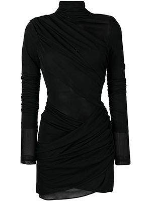 GAUGE81 Ula asymmetric ruched minidress - Black