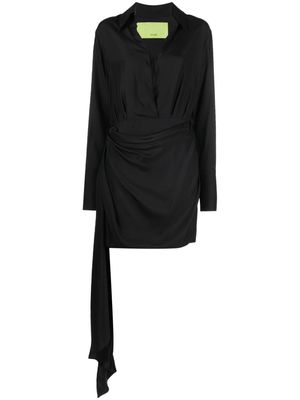 GAUGE81 V-neck draped dress - Black