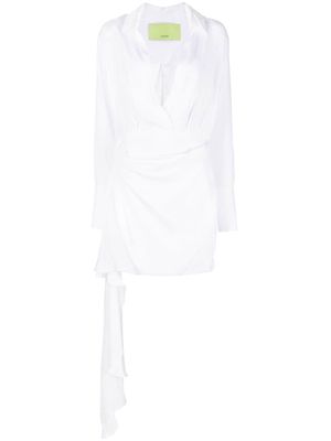 GAUGE81 V-neck draped dress - White