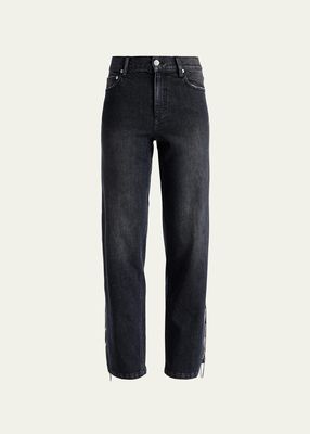 Gayle Embellished-Side Baggy Jeans