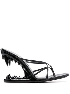 Gcds 105mm Morso Thongs leather sandals - Black