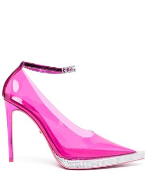 Gcds 130mm transparent pointed-toe pumps - Pink