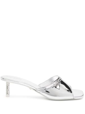 Gcds 60mm mirrored leather mules - Silver