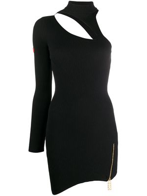 Gcds asymmetrical fitted mini dress - Black