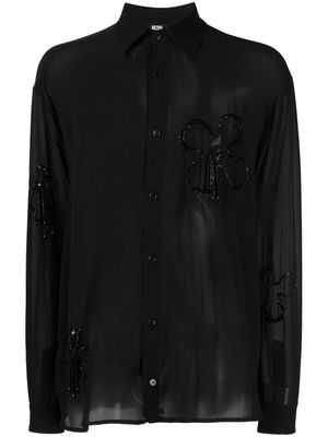 Gcds bead-embellished silk shirt - Black