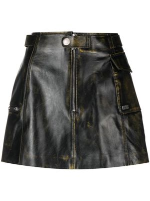 Gcds Biker leather cargo miniskirt - Black