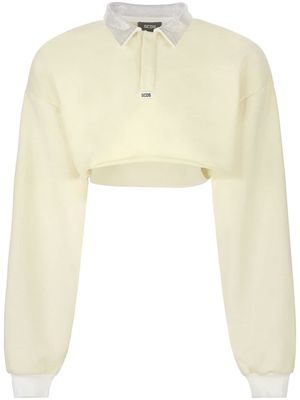 Gcds Bling cropped polo top - Yellow