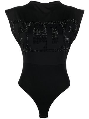 Gcds Bling Gilda rhinestone-logo bodysuit - Black