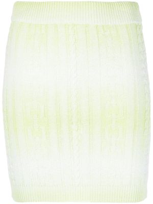 Gcds Braids faded-effect knitted miniskirt - Green