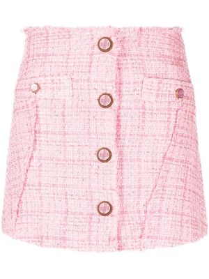 Gcds button-up tweed miniskirt - Pink