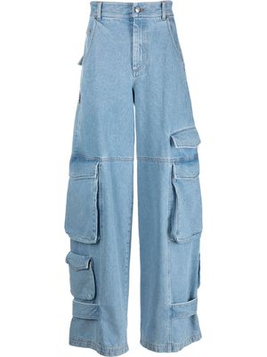 Gcds cargo-pocket wide-leg jeans - Blue