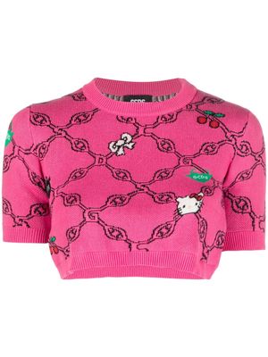 Gcds cartoon-print knitted top - Pink