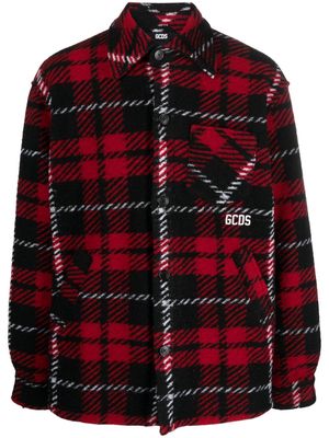 Gcds check-pattern shirt jacket - Red