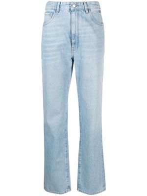 Gcds Chocker rhinestone-embellished straight-leg jeans - Blue