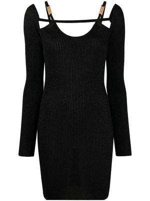 Gcds cold-shoulder knitted dress - Black